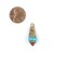 The Bead Chest Turquoise Brass Capped Locket Pendant (28x10mm)